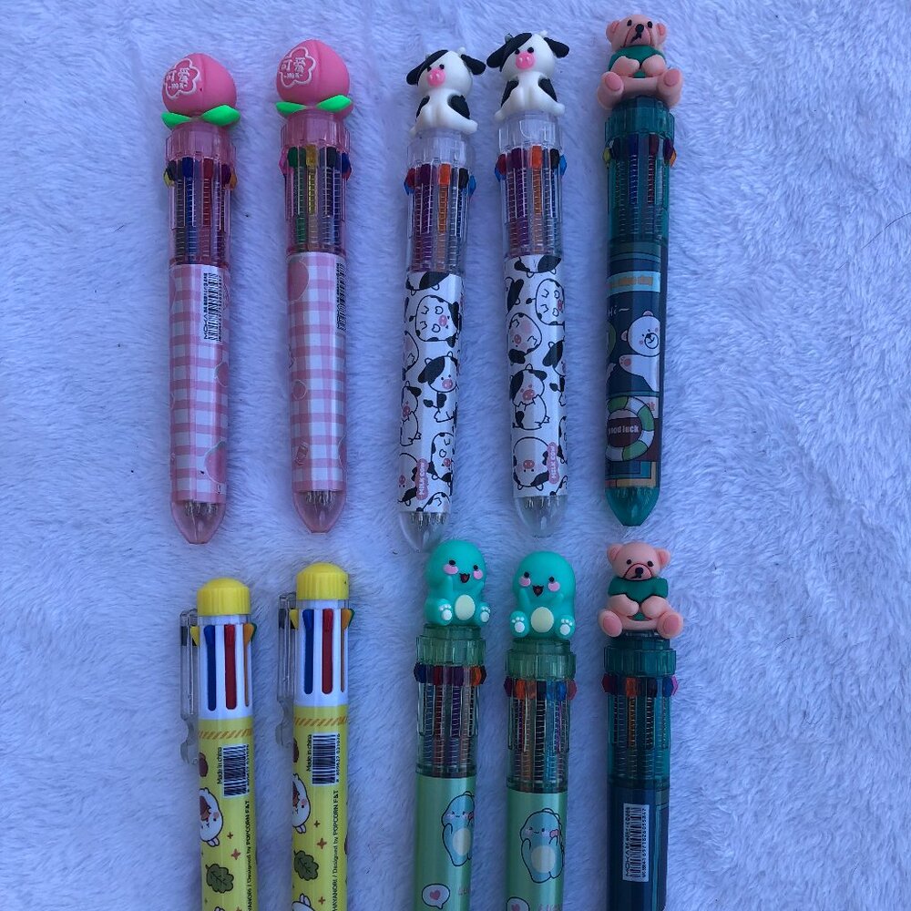 Clearance - 10 Pack of Large Multicolored Pens